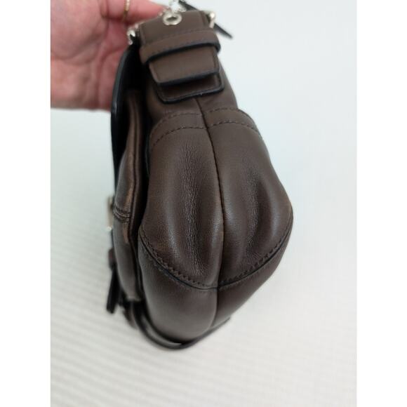 Vintage COACH Soho Leather Pocket Flap Y2K Chocolate Brown Shoulder Bag 3653 - Picture 9 of 16